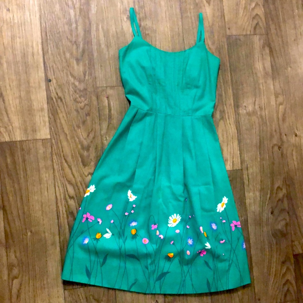 Lanz vintage sundress midi sleeveless straps xs s